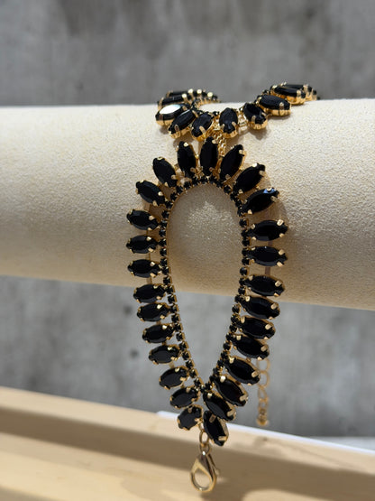 BRACCIALE A FASCIA FASHION NERO