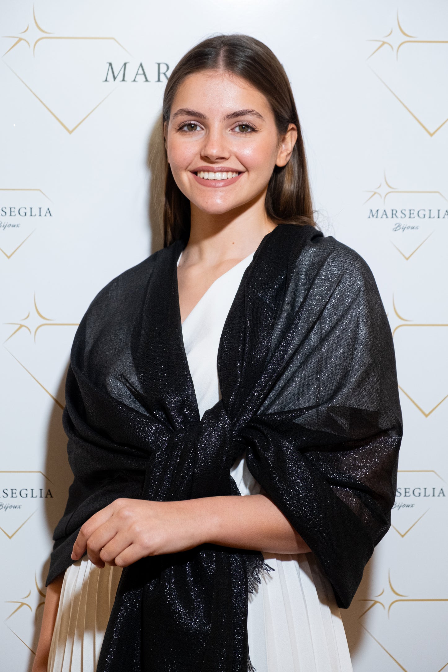 STOLA VISCOSA LUREX NERA GLITTER NERO