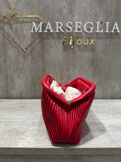 CLUTCH PLISSE ROSSO