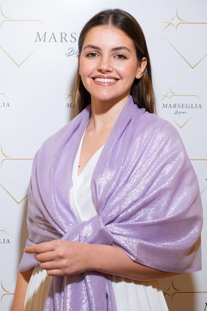 STOLA VISCOSA LUREX LILLA & ARGENTO