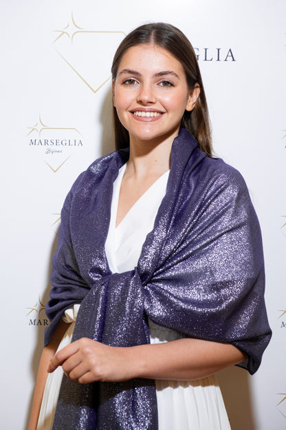 STOLA VISCOSA LUREX BLU NOTTE & ARGENTO