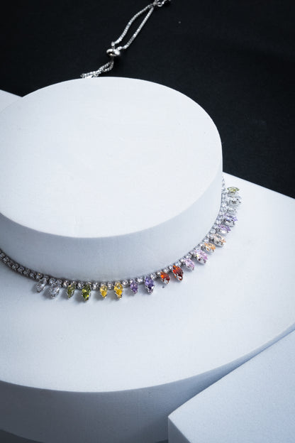 COLLANA GOCCIA ARGENTO & MULTICOLOR