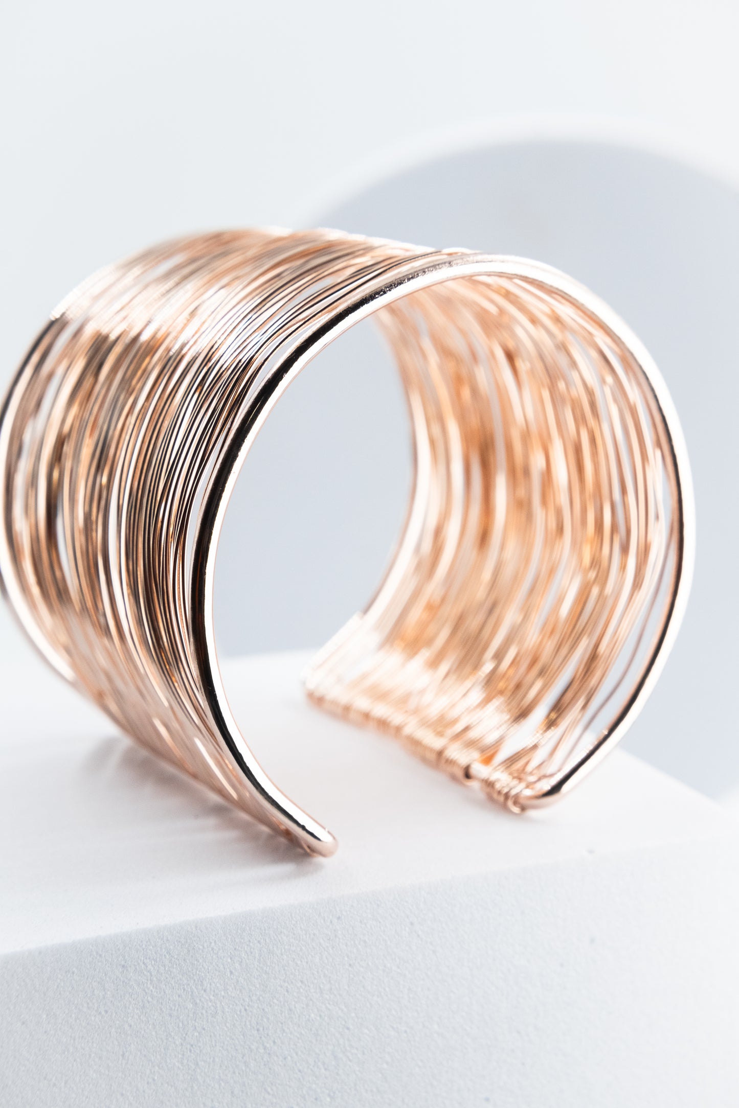 BRACCIALE RIGIDO MULTIFILO 5 CM ORO ROSA