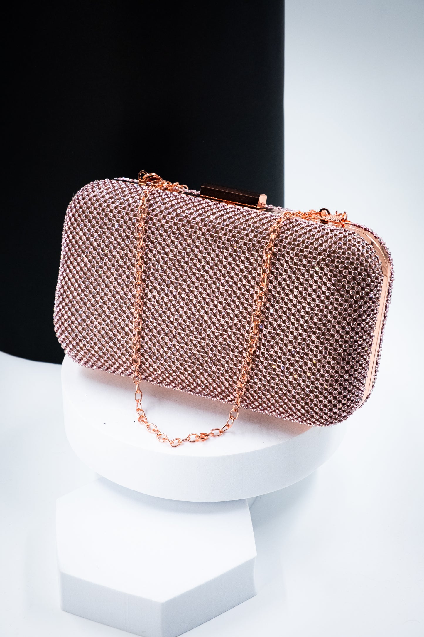 CLUTCH STRASS ORO ROSA