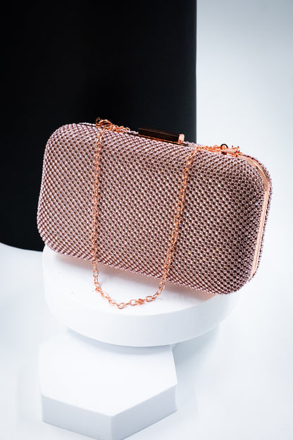 CLUTCH STRASS ORO ROSA