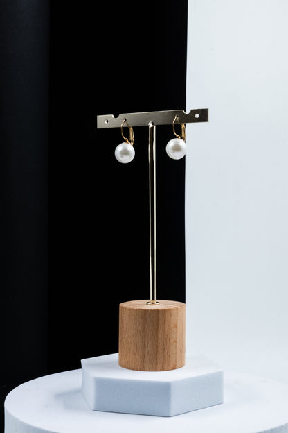 ORECCHINI PERLA PENDENTE ORO 12 MM