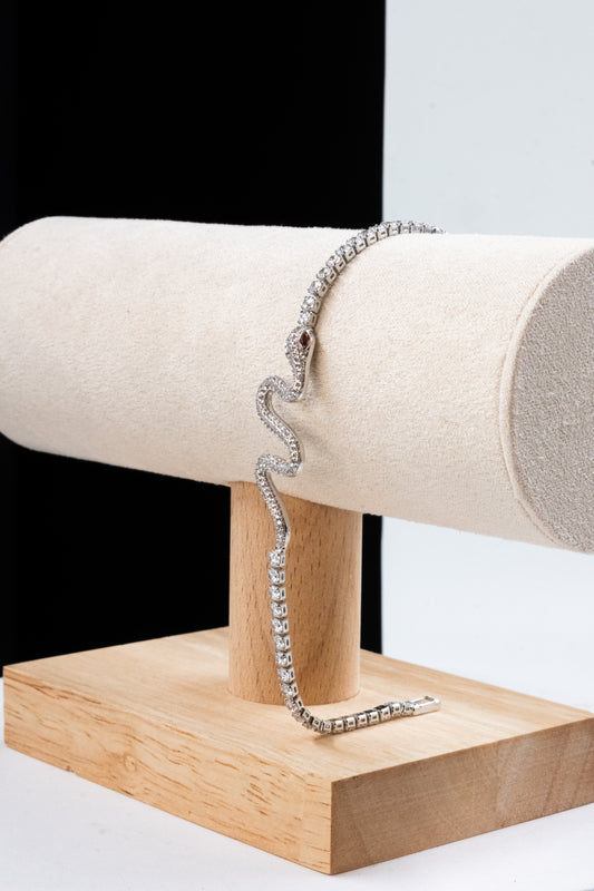 BRACCIALE TENNIS SERPENTE ARGENTO