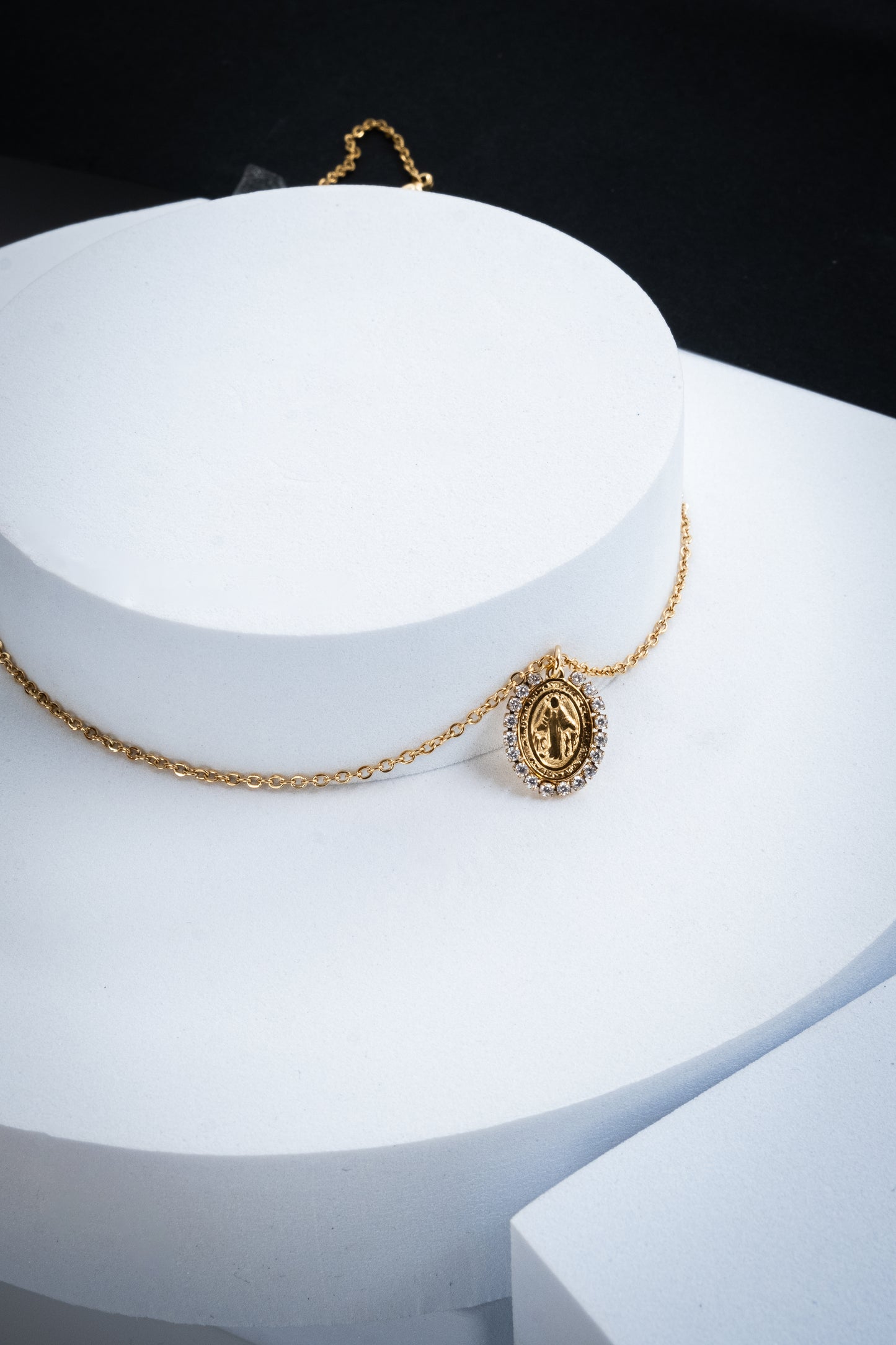 COLLANA MADONNA CRISTALLI ORO