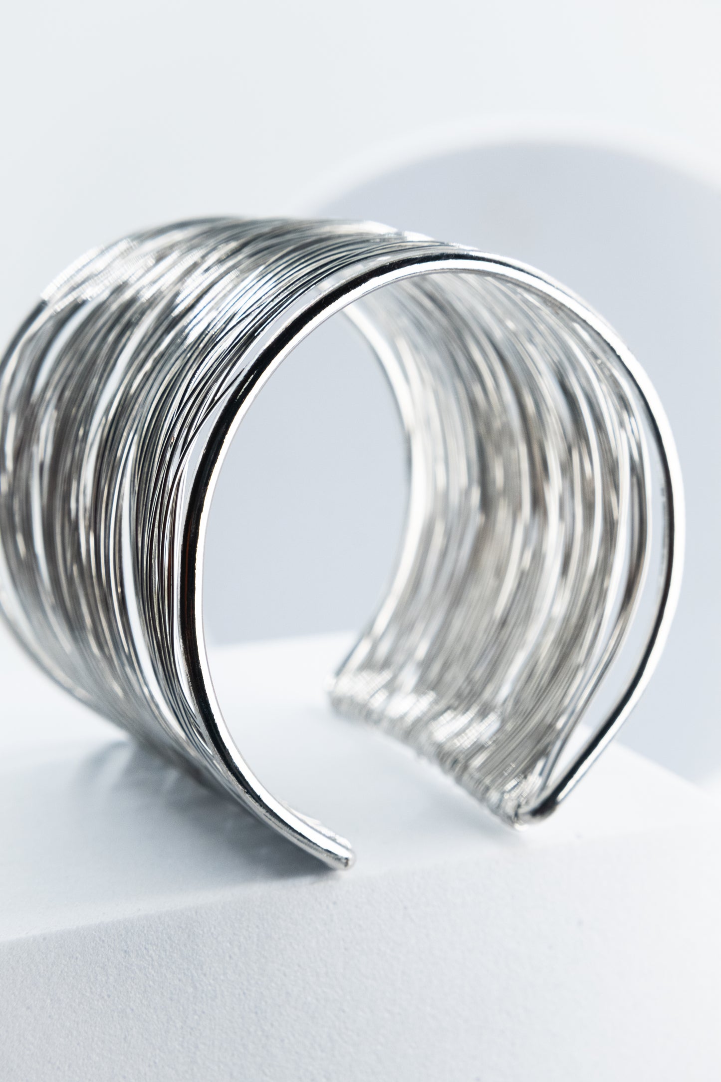 BRACCIALE RIGIDO MULTIFILO 5 CM ARGENTO