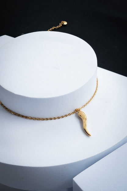COLLANA CORNETTO GRANDE ORO