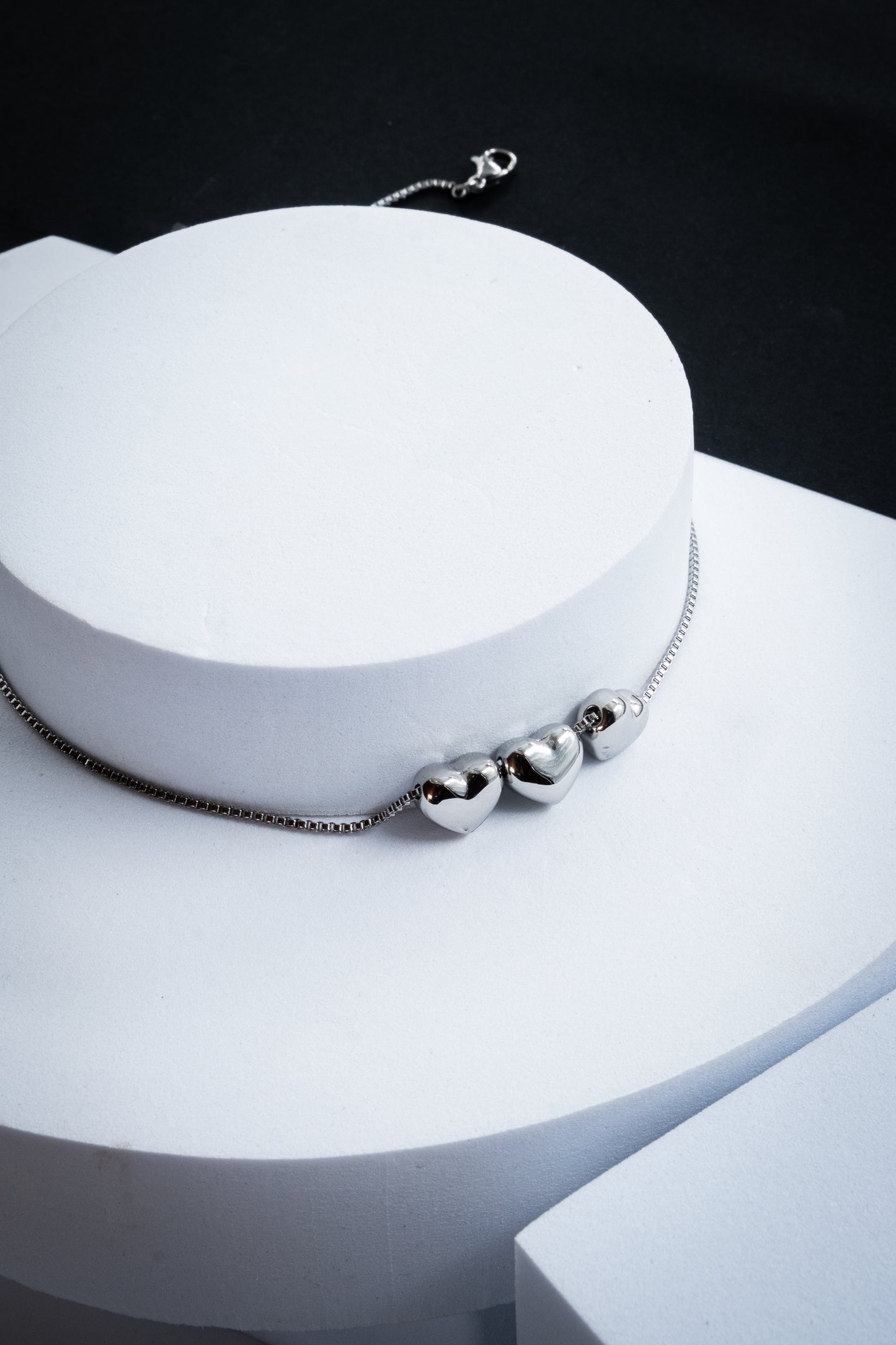 COLLANA 3 CUORI ARGENTO