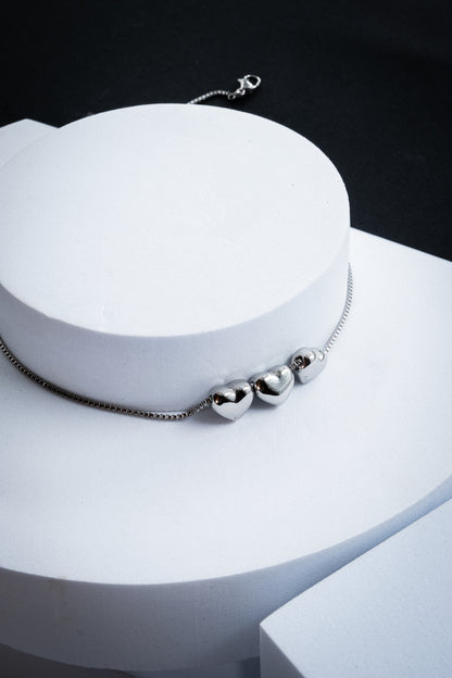 COLLANA 3 CUORI ARGENTO