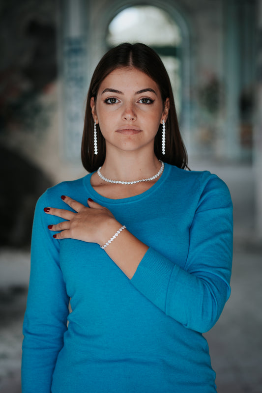 Completo "Jasmine" 3 pezzi colore argento