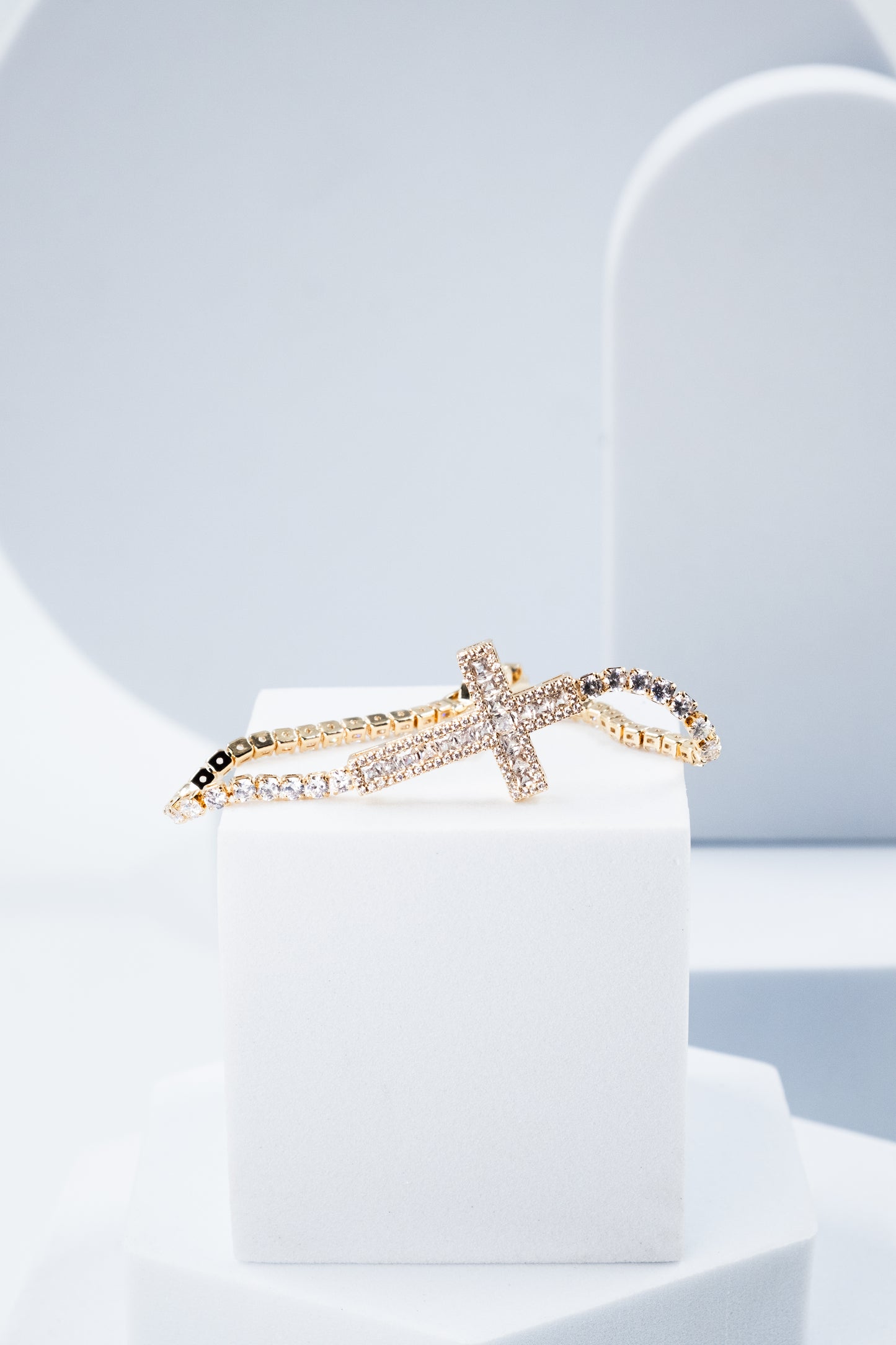 BRACCIALE TENNIS CROCE ORO