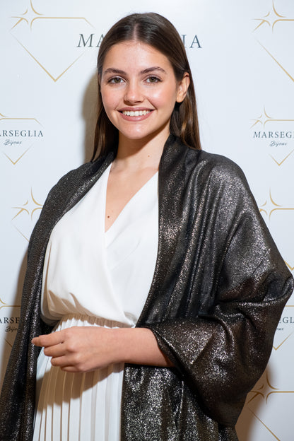 STOLA VISCOSA LUREX NERA & ORO