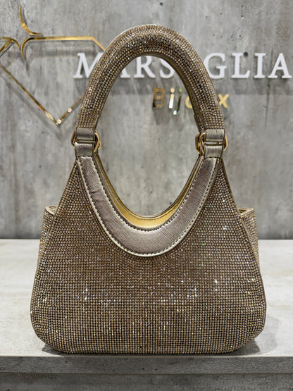POCHETTE GLITTER RIGIDA ORO
