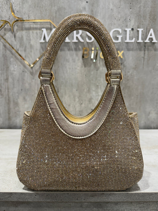 POCHETTE GLITTER RIGIDA ORO