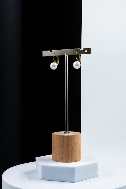 ORECCHINI PERLA PENDENTE ORO 10 MM