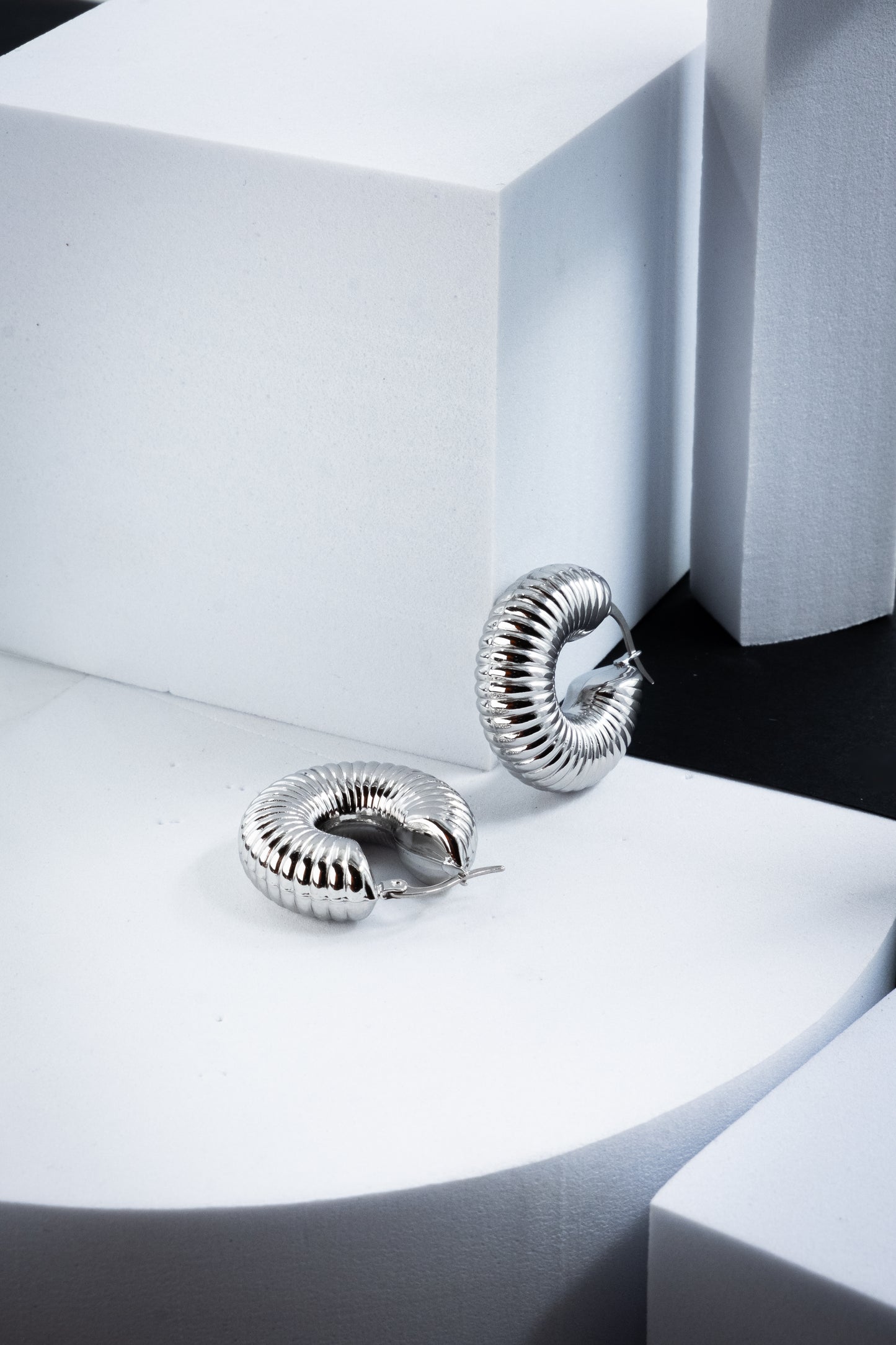 CERCHI RIGATI ARGENTO 3 CM