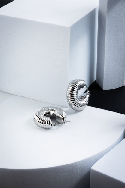 CERCHI RIGATI ARGENTO 3 CM