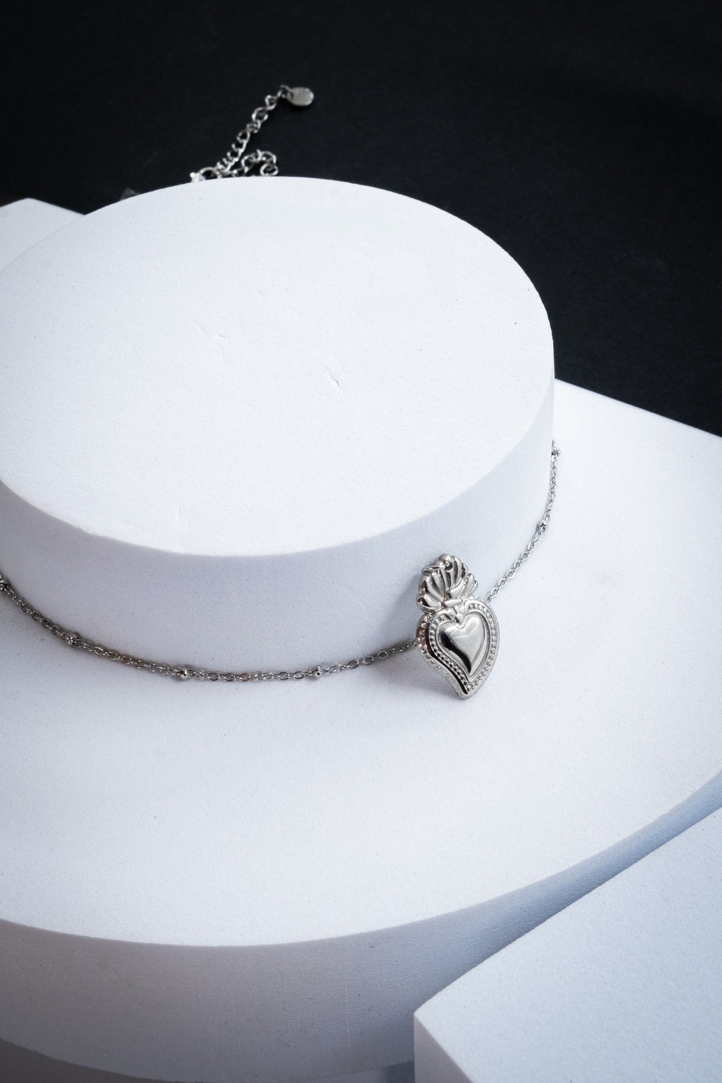 COLLANA CUORE SACRO ARGENTO