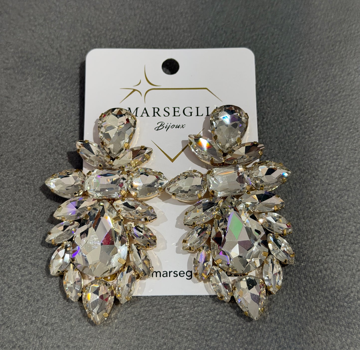 ORECCHINI CLIP FASHION BIANCO & ORO