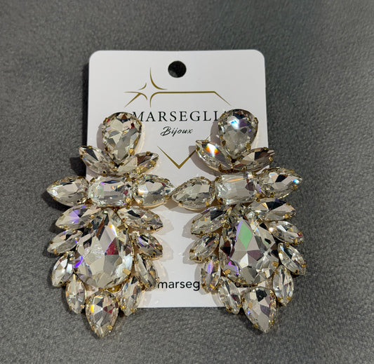 ORECCHINI CLIP FASHION BIANCO & ORO