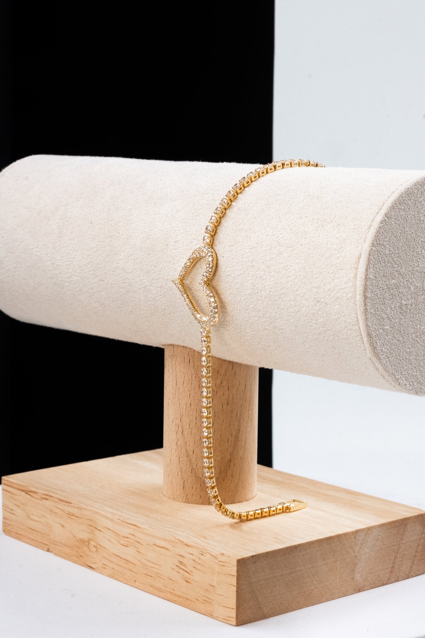 BRACCIALE TENNIS CUORE ORO