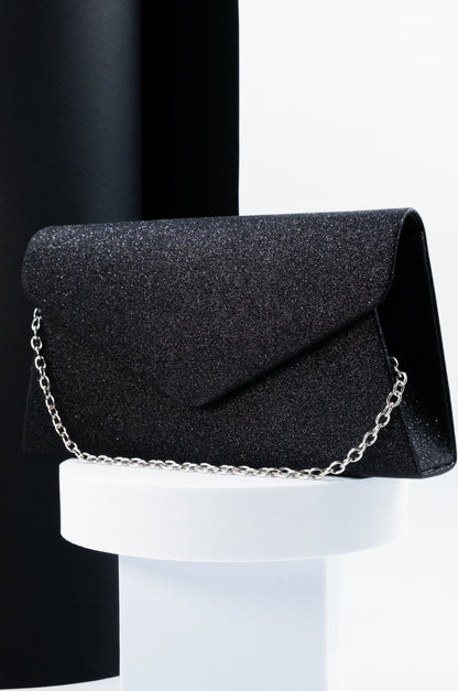 POCHETTE GLITTER NERA