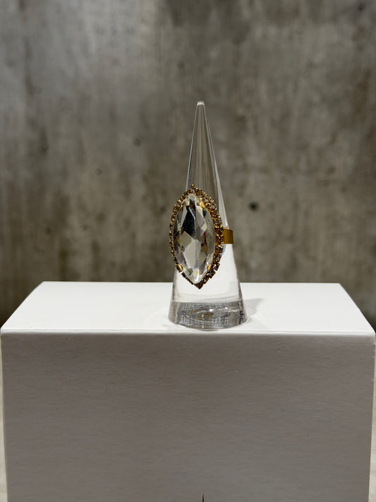 ANELLO GOCCIA FASHION BIANCO & ORO