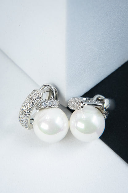 ORECCHINI CERCHIETTO PERLA ARGENTO