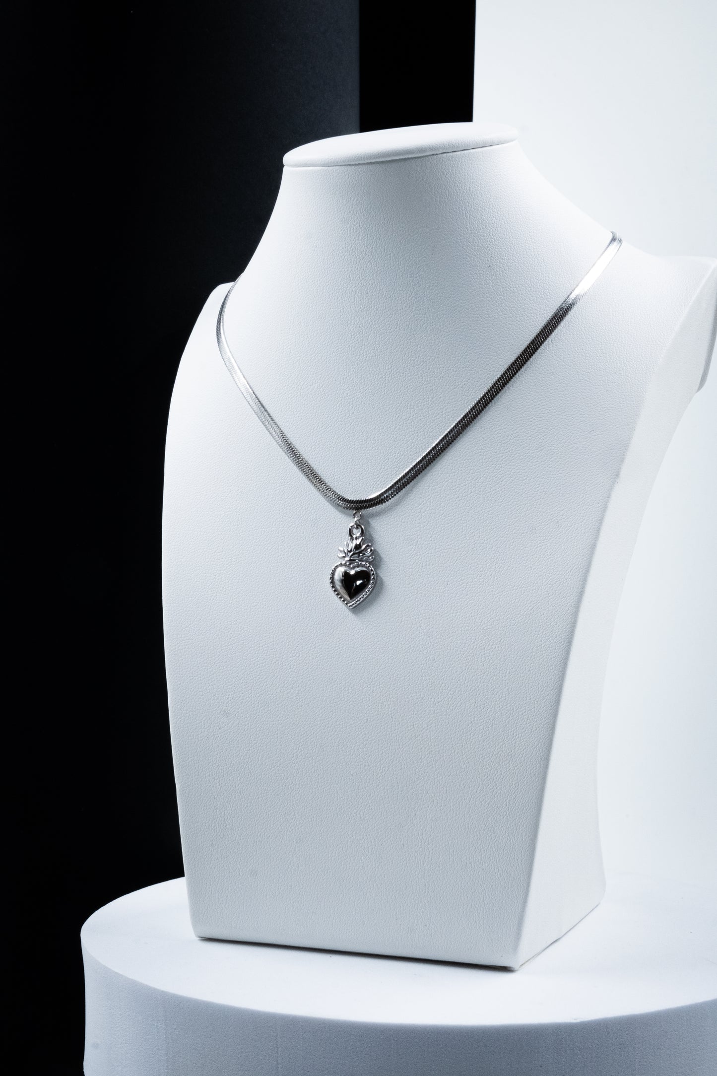 COLLANA SNAKE CUORE SACRO ARGENTO