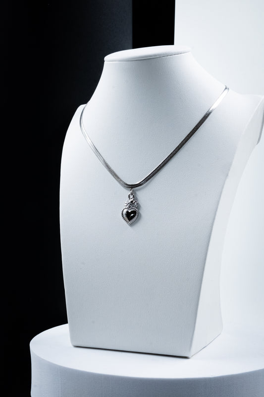 COLLANA SNAKE CUORE SACRO ARGENTO