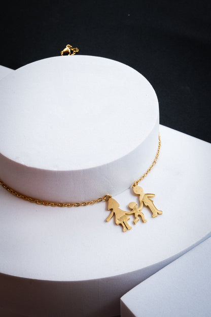 COLLANA MAMMA,PAPÀ & FIGLIO ORO