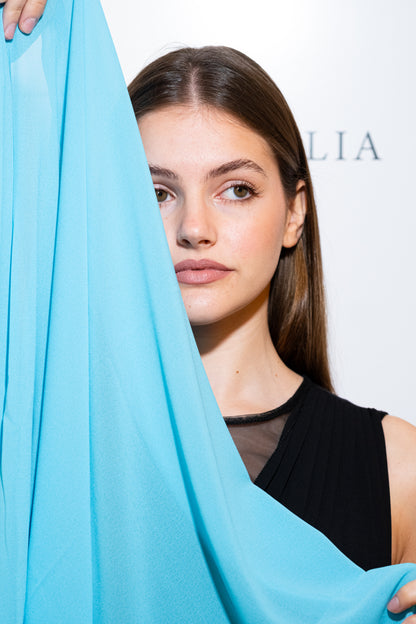 STOLA CHIFFON TURCHESE