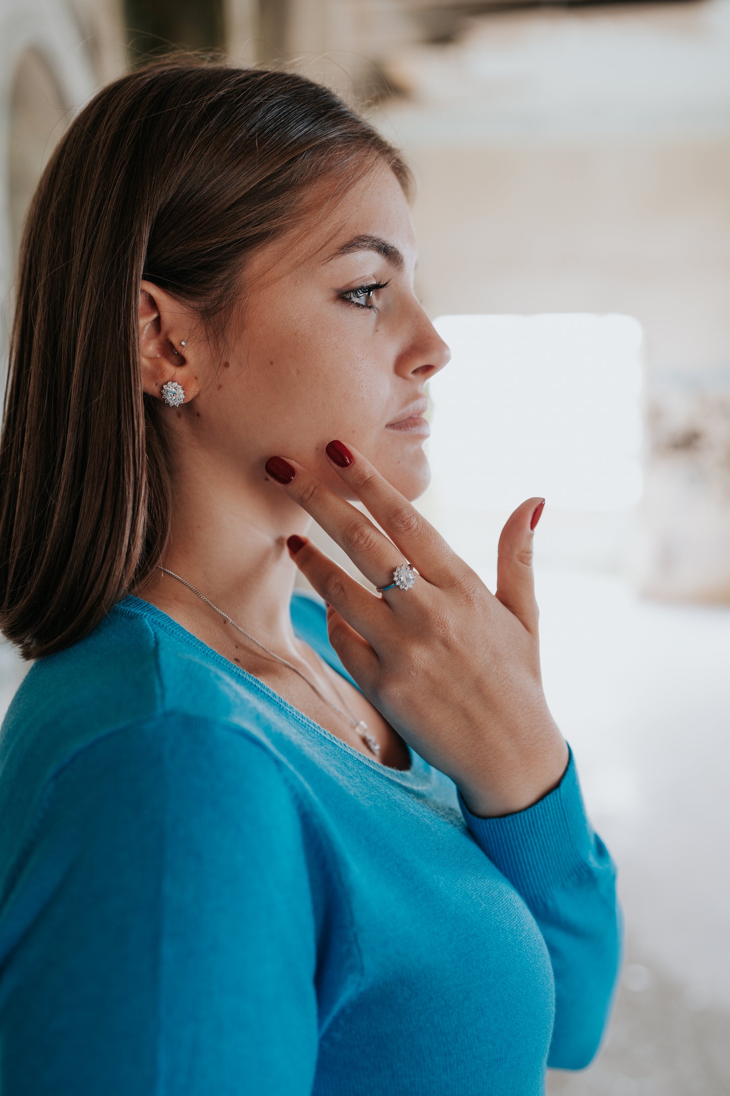 Completo "Kate" 4 pezzi: Argento e Bianco