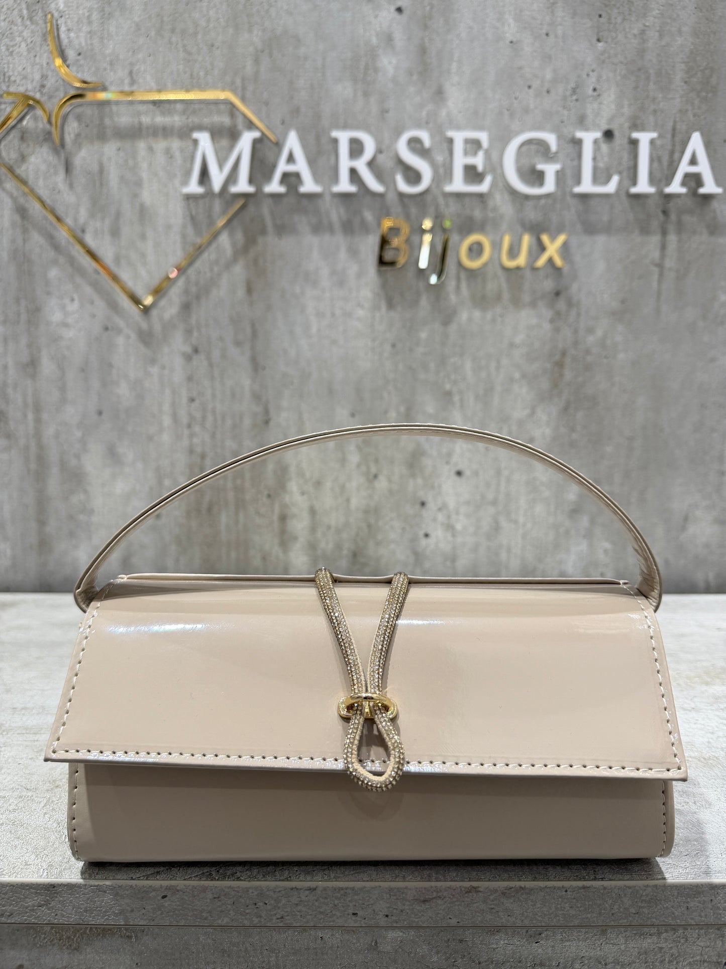 POCHETTE BIMATERIALE BEIGE