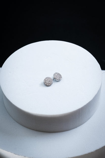 SET ORECCHINI BOTTONI CRISTALLI ARGENTO