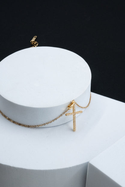 COLLANA CROCE ORO 2,5 CM