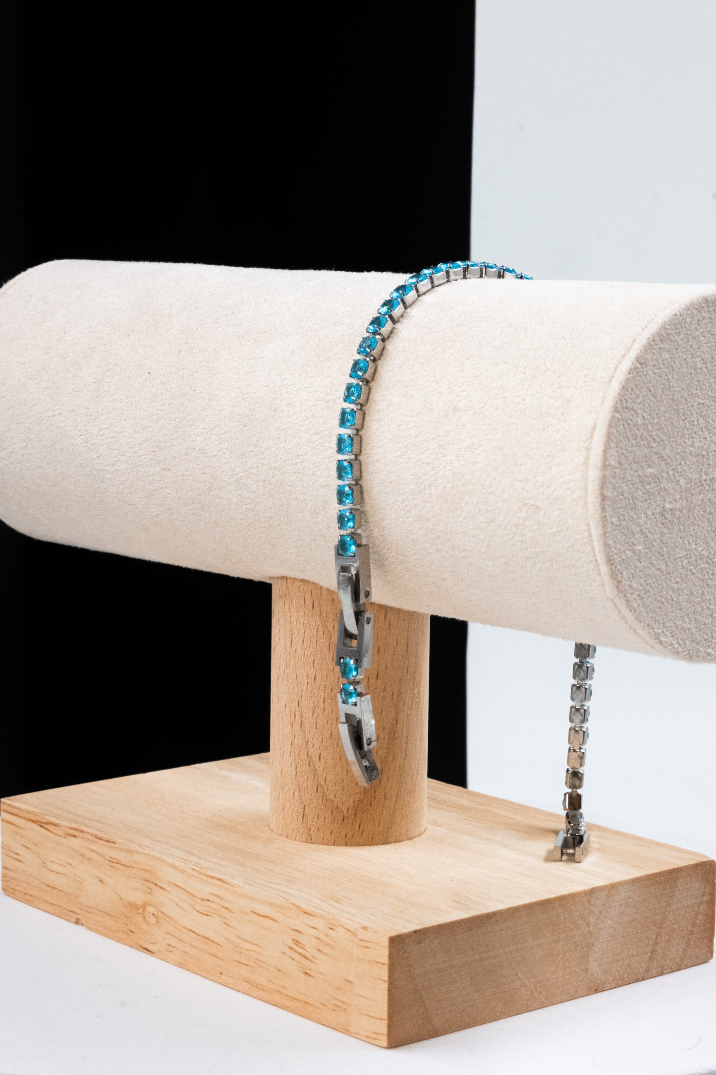 BRACCIALE TENNIS ARGENTO & AZZURRO