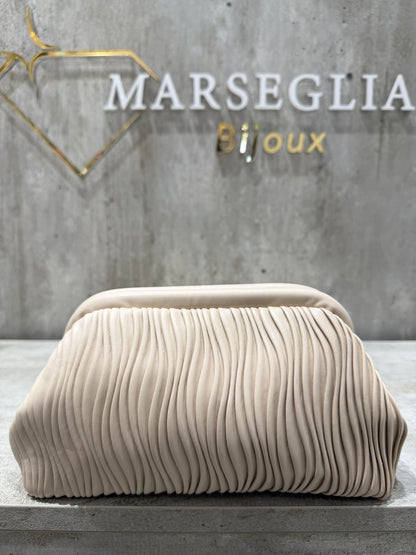 CLUTCH PLISSE BEIGE