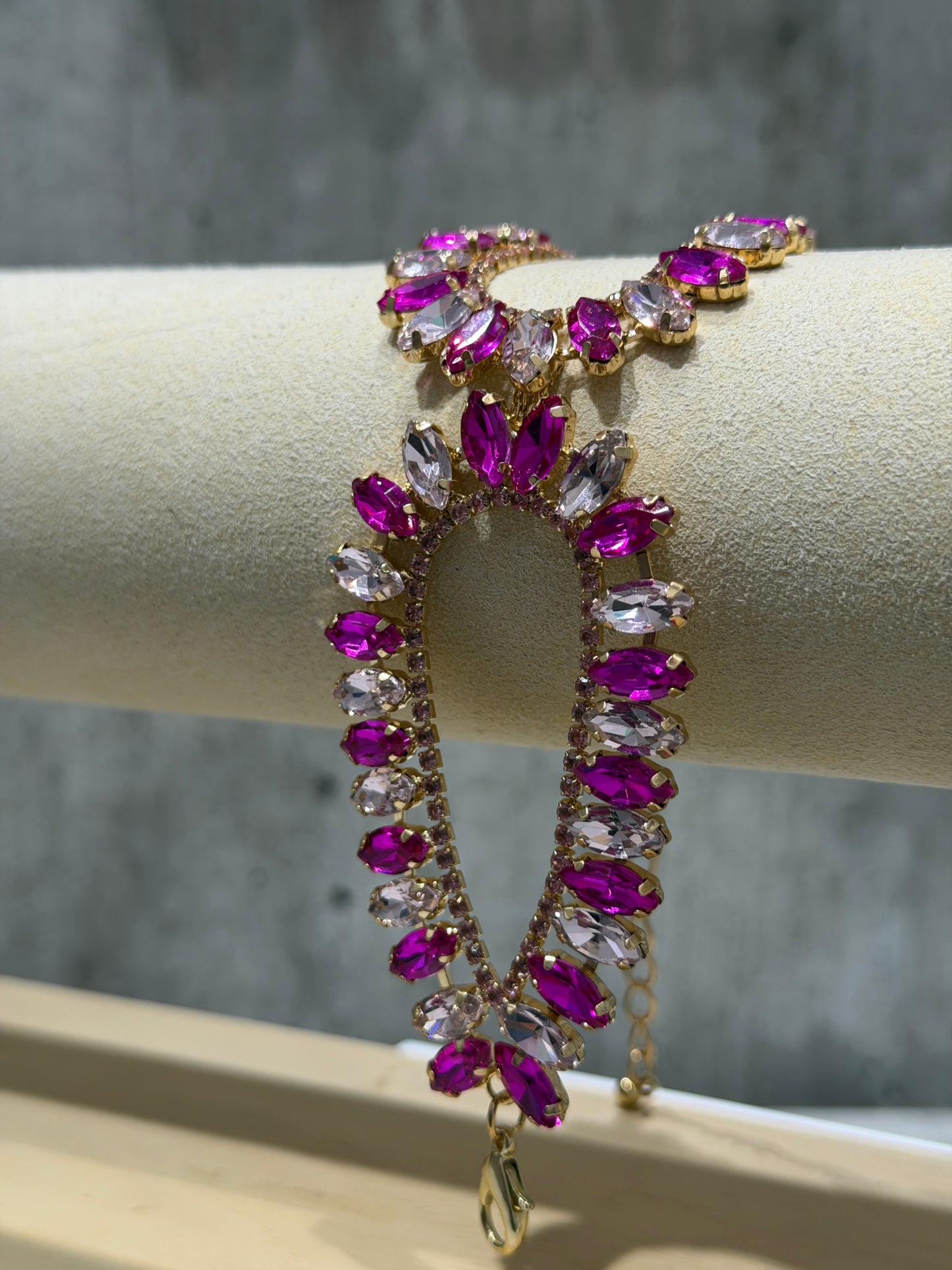 BRACCIALE A FASCIA FASHION FUCSIA & ROSA CHIARO