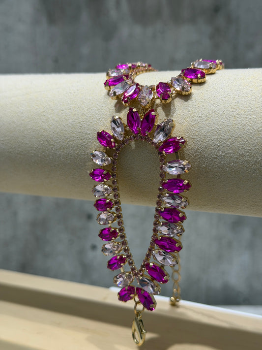 BRACCIALE A FASCIA FASHION FUCSIA & ROSA CHIARO