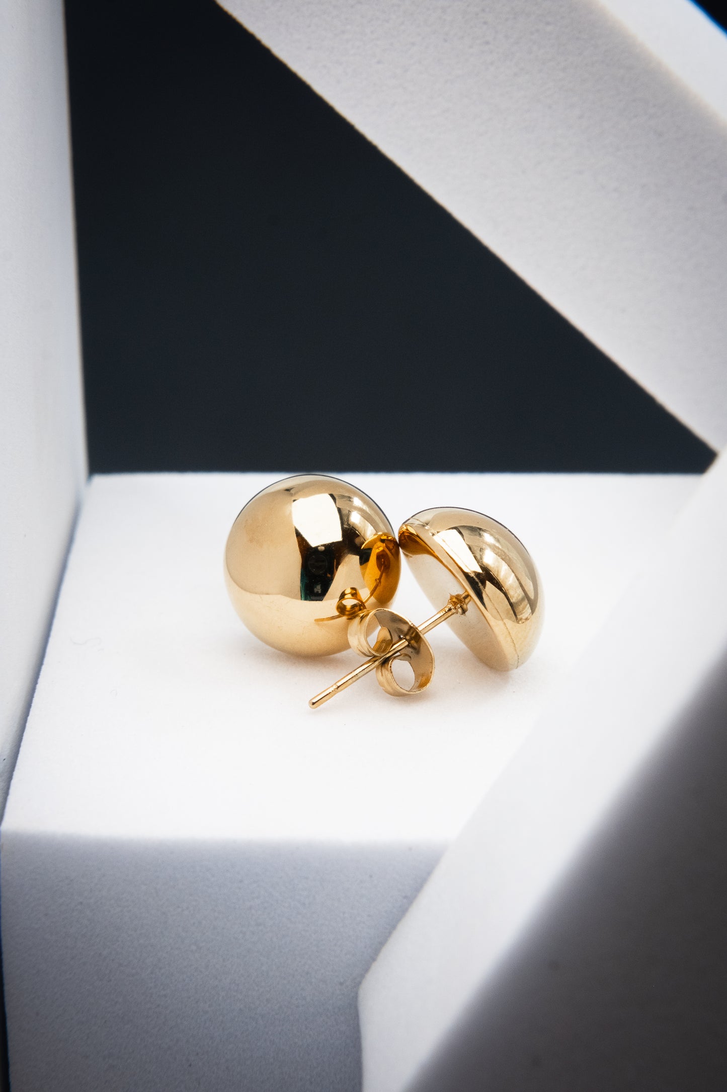 ORECCHINI BOTTONE ORO 1 CM