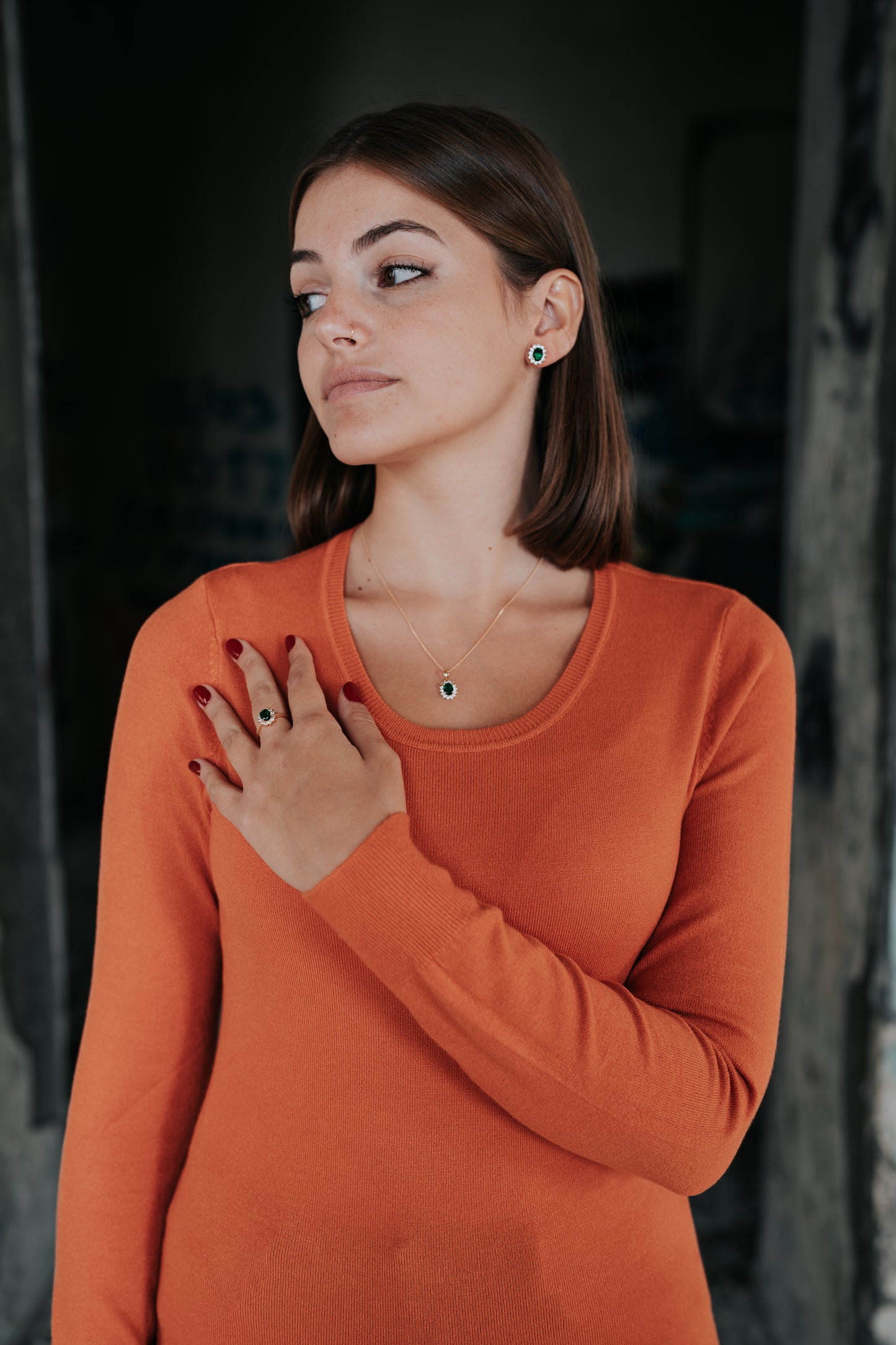 Completo "Kate" 4 pezzi: Oro e Verde