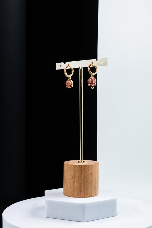 ORECCHINI CAMPANELLA ORO & FUCSIA