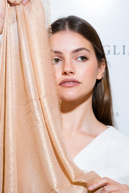 STOLA VISCOSA LUREX ORO ROSA