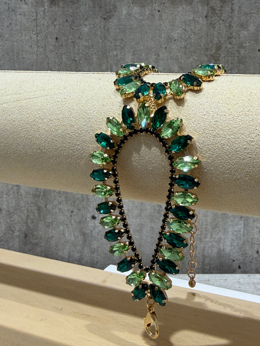 BRACCIALE A FASCIA FASHION VERDE SCURO & VERDE CHIARO