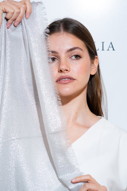 STOLA VISCOSA LUREX ARGENTO MEDIO