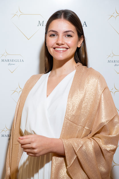 STOLA VISCOSA LUREX ORO ROSA